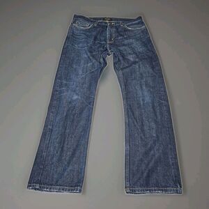 Adam Levine Men's The Patriot Slim Straight Dark Wash Blue Denim Jeans 5-Pocket